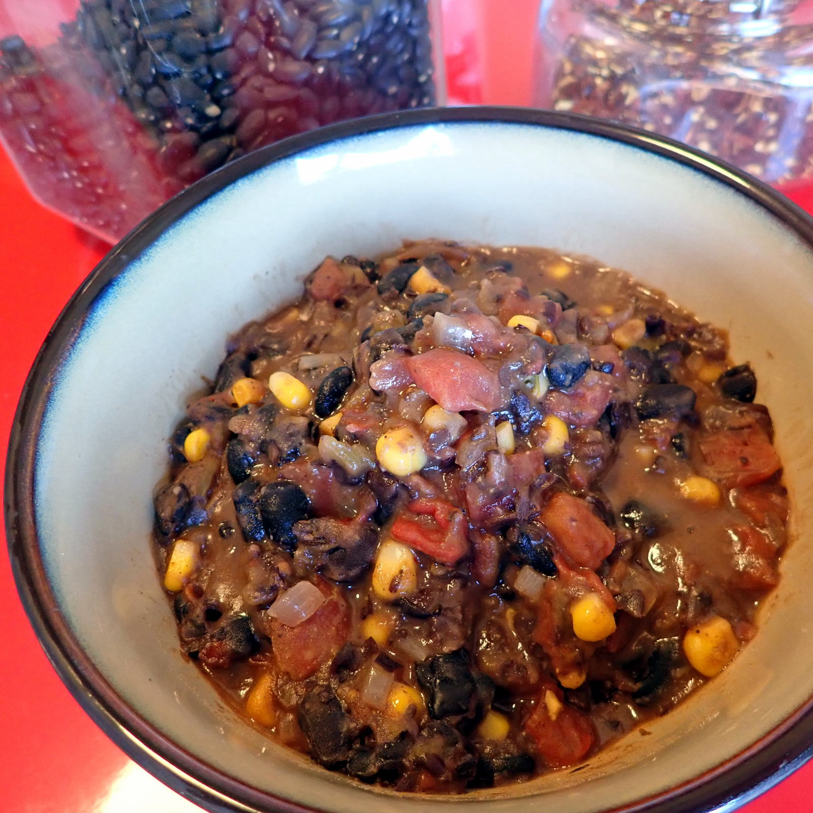 Black bean and corn chili